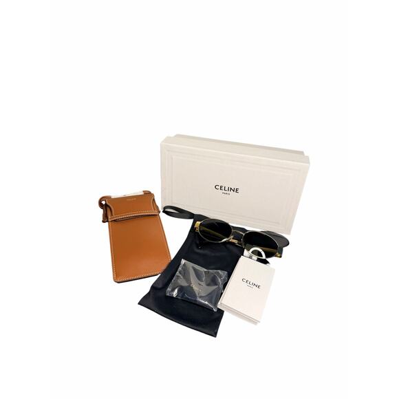 Celine NWT Triomphe 54MM Oval Sunglasses with Leather Crossbody Case main image 7